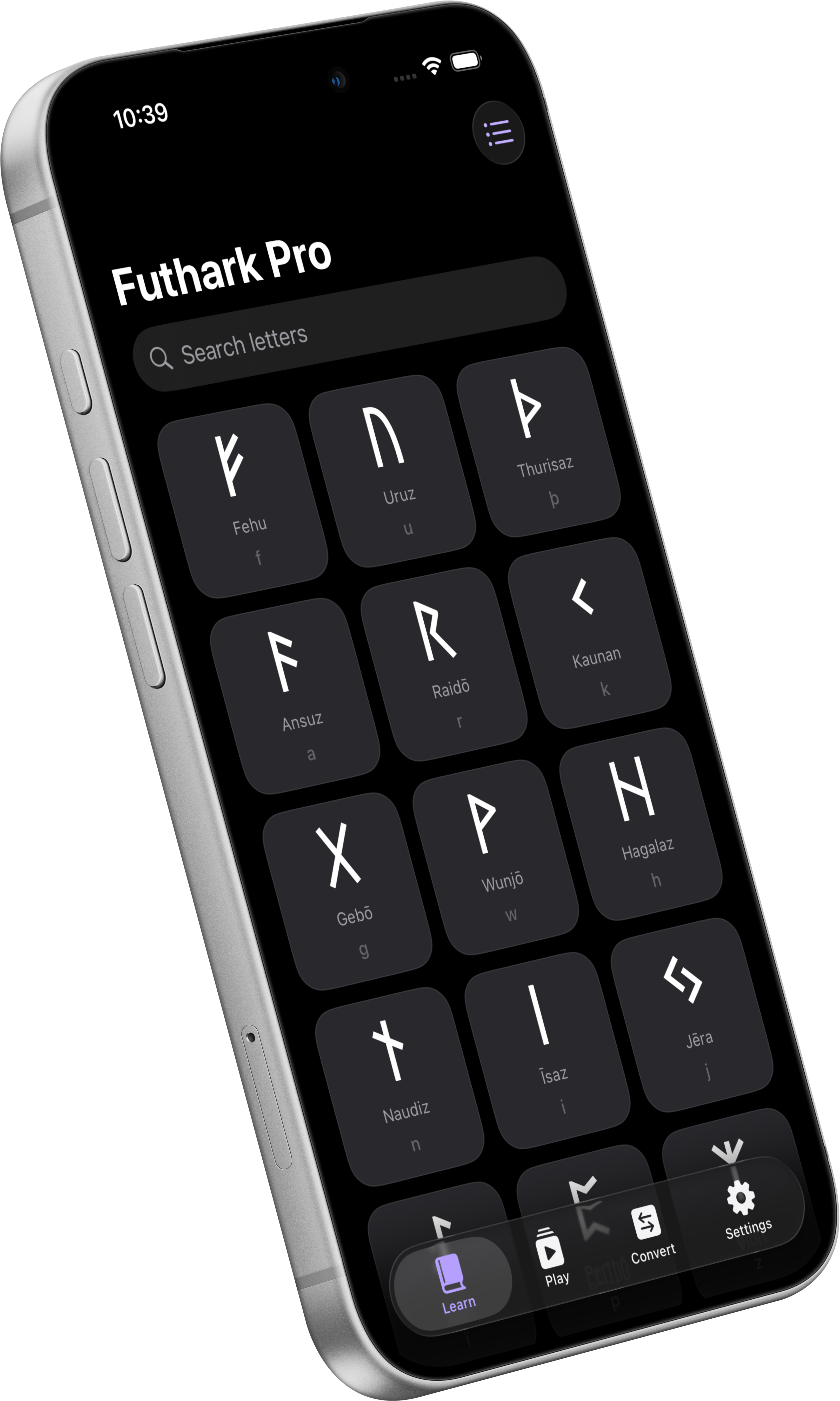 Futhark Pro: Learn to read and type runes.